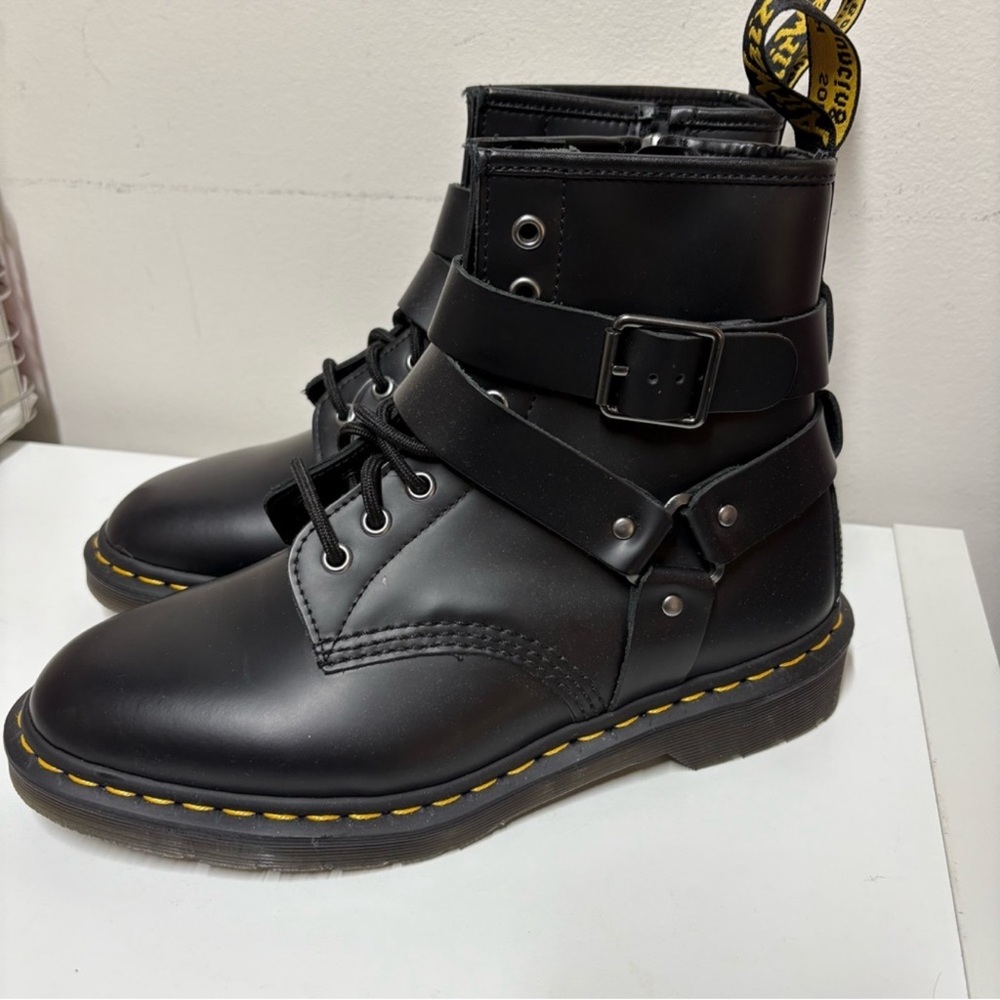 Dr. Martens Cristofor Leather Harness Lace Up Boots 'Black'